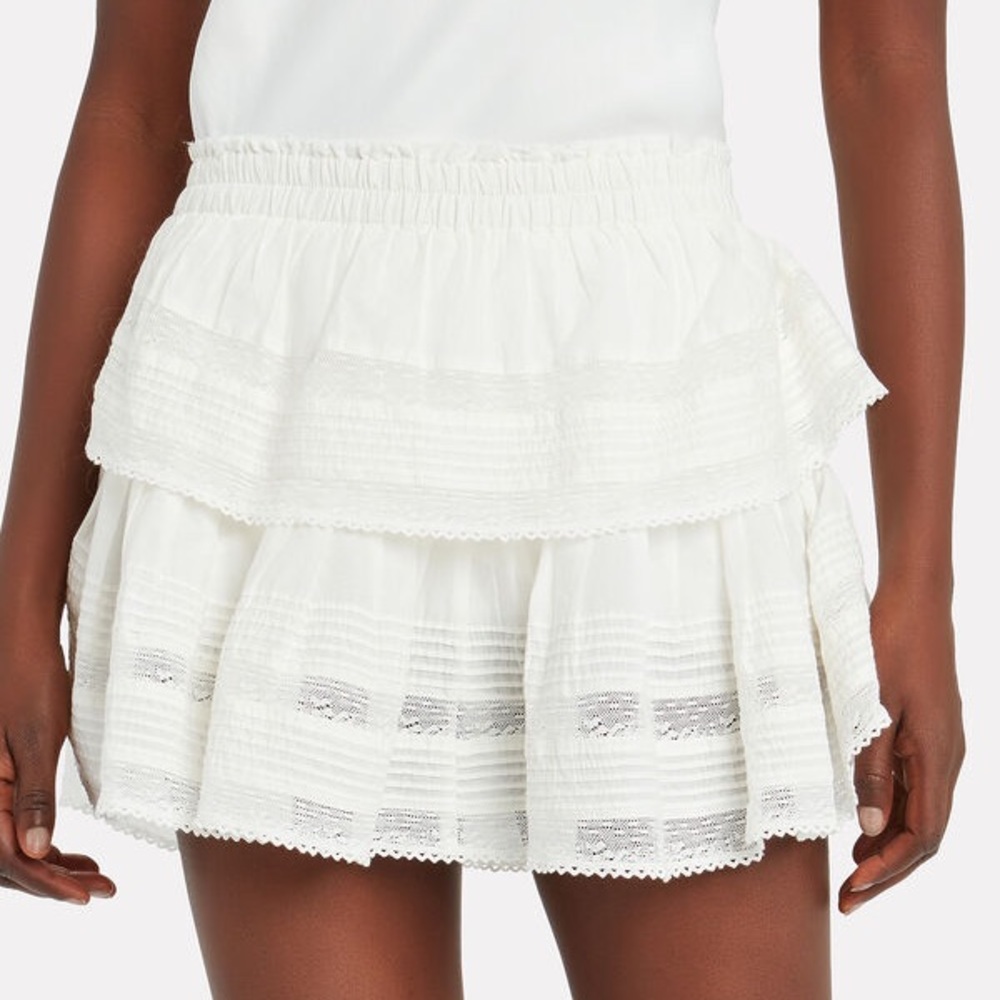 LoveShackFancy White Ruffle Skirt